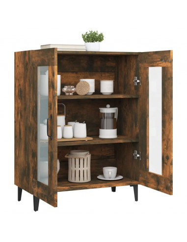 Credenza Rovere Fumo 69,5x34x90 cm in Legno Multistrato