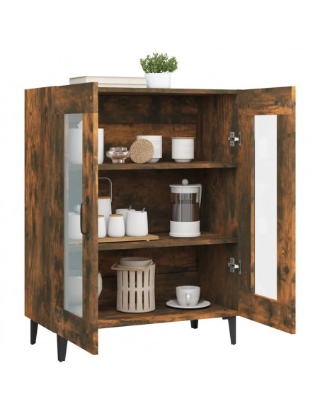 Credenza Rovere Fumo 69,5x34x90 cm in Legno Multistrato