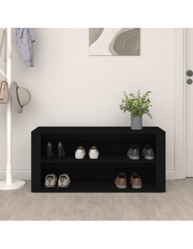 Scarpiera Nera 100x35x45 cm in Legno Multistrato