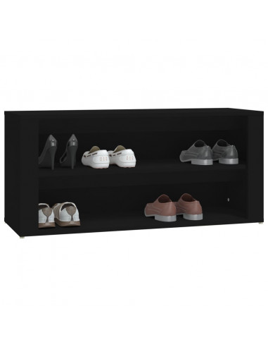 Scarpiera Nera 100x35x45 cm in Legno Multistrato