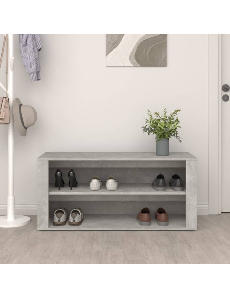 Scarpiera Grigio Cemento 100x35x45 cm in Legno Multistrato