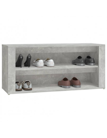 Scarpiera Grigio Cemento 100x35x45 cm in Legno Multistrato