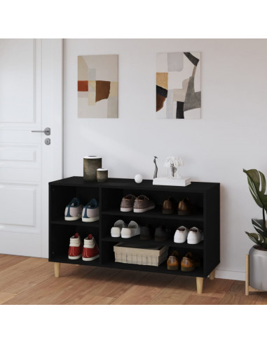 Scarpiera Nera 102x36x60 cm in Legno Multistrato