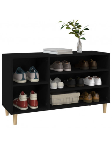 Scarpiera Nera 102x36x60 cm in Legno Multistrato