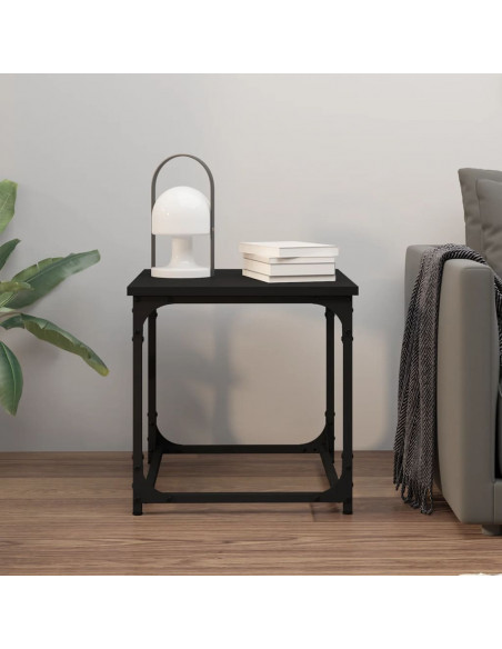Tavolino Nero 40x40x40 cm in Legno Multistrato