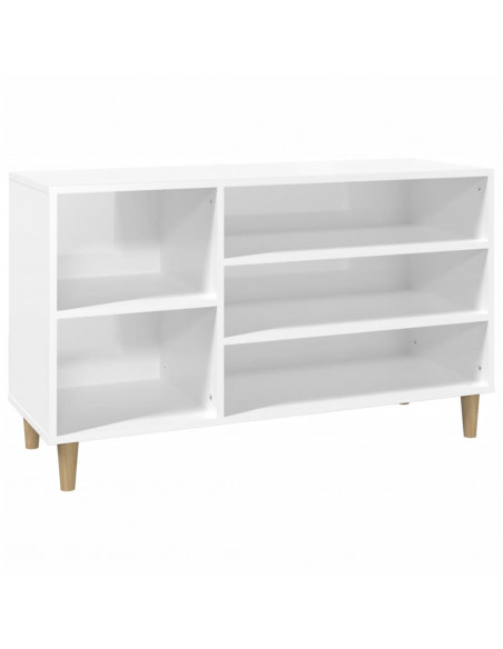 Scarpiera Bianco Lucido 102x36x60 cm in Legno Multistrato