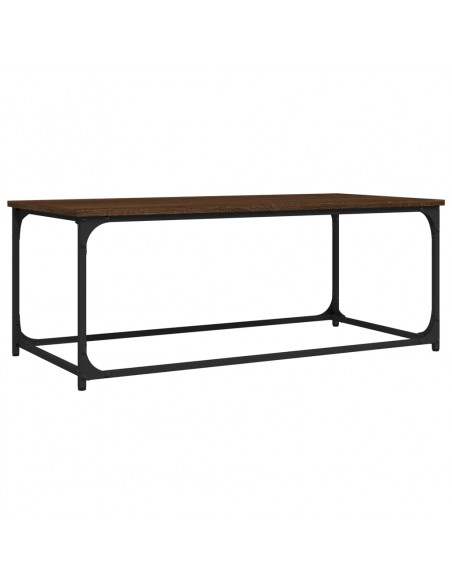 Tavolino Rovere Marrone 102x50x40 cm Legno Multistrato e Ferro