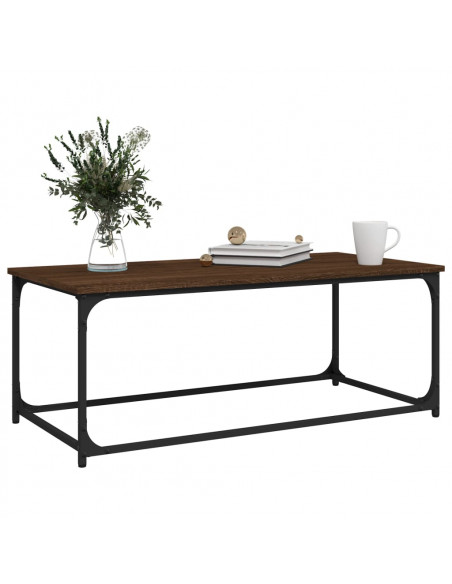 Tavolino Rovere Marrone 102x50x40 cm Legno Multistrato e Ferro