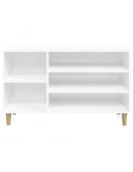 Scarpiera Bianco Lucido 102x36x60 cm in Legno Multistrato