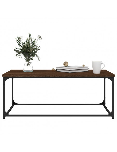 Tavolino Rovere Marrone 102x50x40 cm Legno Multistrato e Ferro