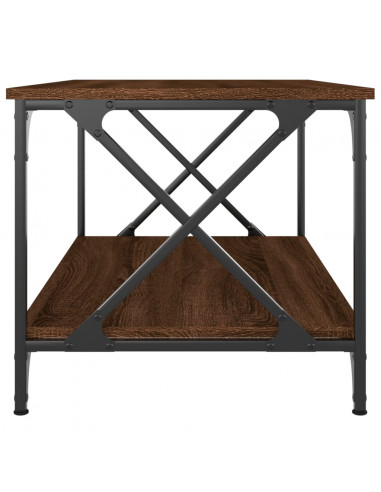 Tavolino Rovere Marrone 80x50x45cm in Legno Multistrato e Ferro