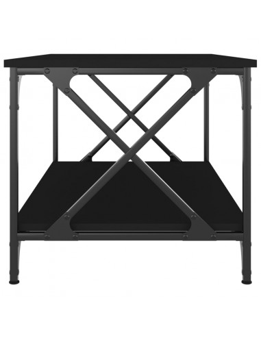 Tavolino da Salotto Nero 80x50x45 cm Legno Multistrato e Ferro