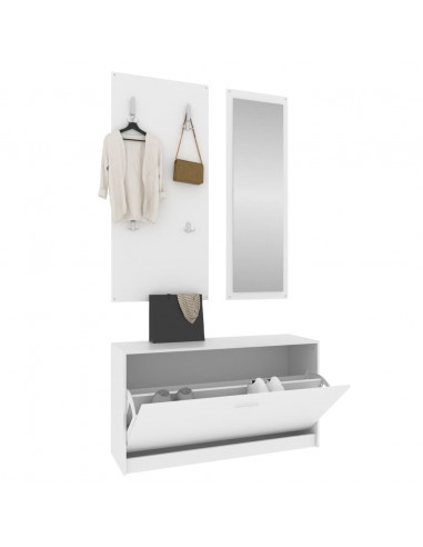 Set Scarpiere 3 in 1 Bianco in Legno Multistrato