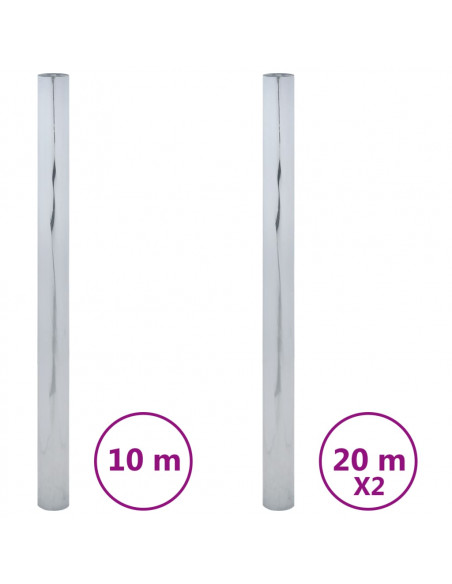 Pellicole Solari Statiche 3pz Effetto Riflettente Argento PVC