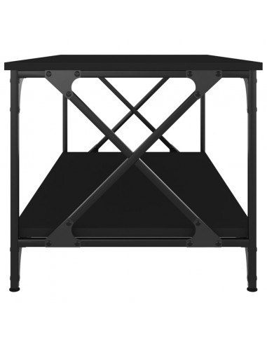 Tavolino da Salotto Nero 100x50x45 cm Legno Multistrato e Ferro