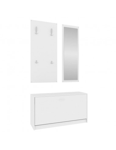 Set Scarpiere 3 in 1 Bianco in Legno Multistrato