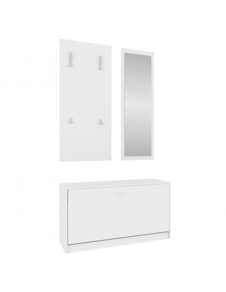 Set Scarpiere 3 in 1 Bianco in Legno Multistrato
