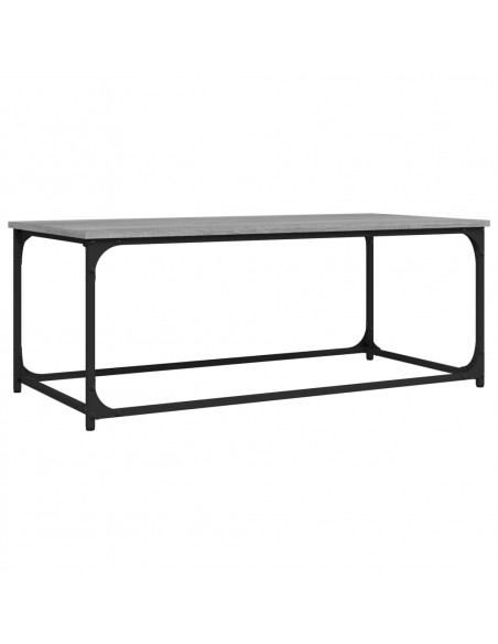 Tavolino Grigio Sonoma 102x50x40cm in Legno Multistrato e Ferro