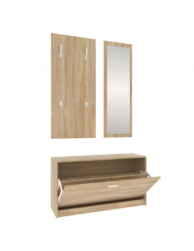 Set Scarpiere 3 in 1 rovere sonoma in Legno Multistrato