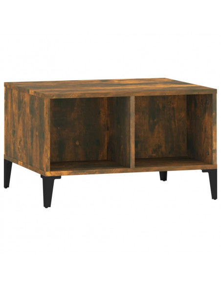 Tavolino da Salotto Rovere Fumo 60x50x36,5 cm Legno Multistrato