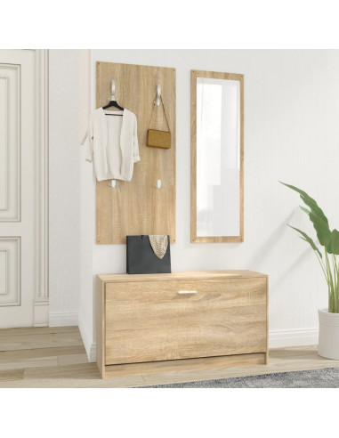 Set Scarpiere 3 in 1 rovere sonoma in Legno Multistrato