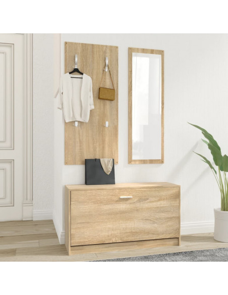 Set Scarpiere 3 in 1 rovere sonoma in Legno Multistrato