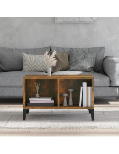 Tavolino da Salotto Rovere Fumo 60x50x36,5 cm Legno Multistrato