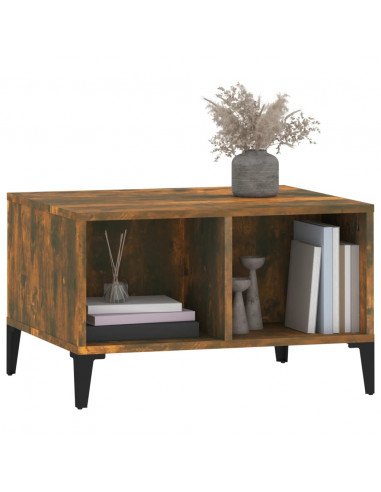 Tavolino da Salotto Rovere Fumo 60x50x36,5 cm Legno Multistrato