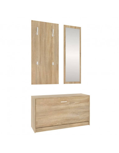 Set Scarpiere 3 in 1 rovere sonoma in Legno Multistrato