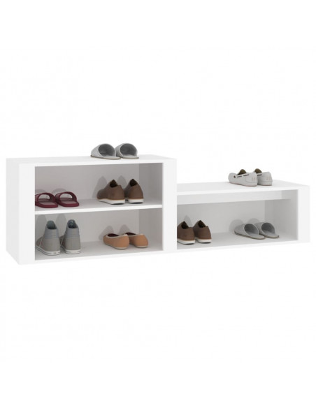 Scarpiera bianco 150x35x45 cm in Legno Multistrato