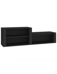 Scarpiera Nero 150x35x45 cm in Legno Multistrato 2