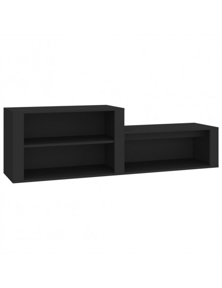 Scarpiera Nero 150x35x45 cm in Legno Multistrato