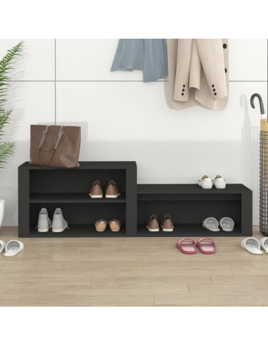 Scarpiera Nero 150x35x45 cm in Legno Multistrato