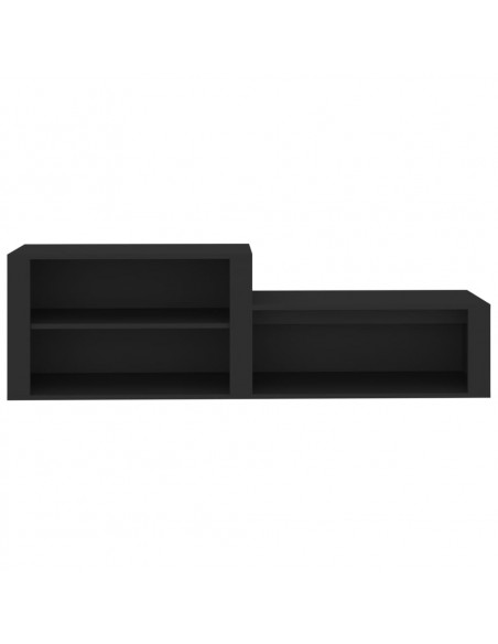 Scarpiera Nero 150x35x45 cm in Legno Multistrato