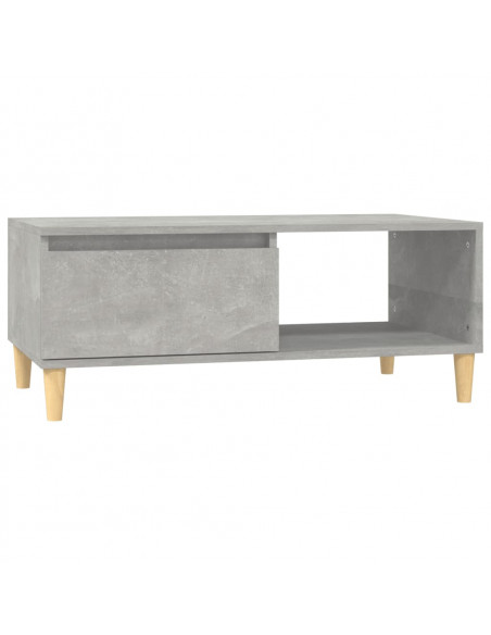 Tavolino Salotto Grigio Cemento 90x50x36,5 cm Legno Multistrato