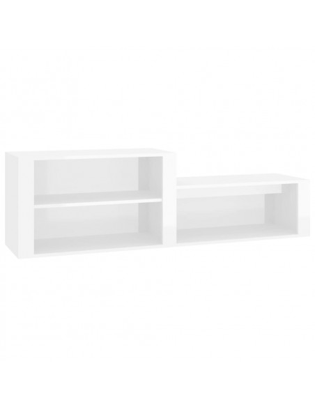 Scarpiera Bianco Lucido 150x35x45 cm in Legno Multistrato