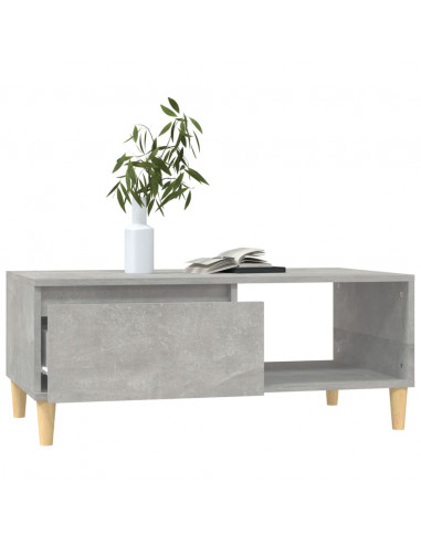 Tavolino Salotto Grigio Cemento 90x50x36,5 cm Legno Multistrato