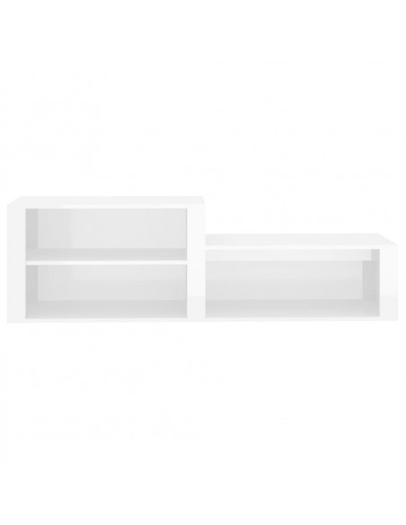 Scarpiera Bianco Lucido 150x35x45 cm in Legno Multistrato