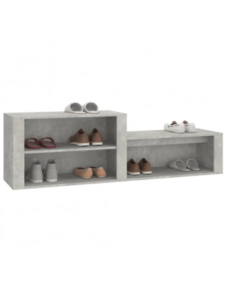Scarpiera Grigio Cemento 150x35x45 cm in Legno Multistrato