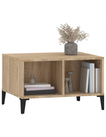 Tavolino Salotto Rovere Sonoma 60x50x36,5 cm Legno Multistrato