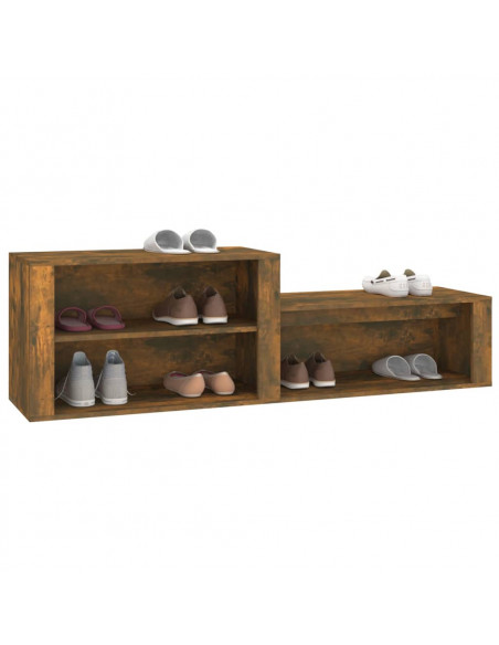Scarpiera Rovere Fumo 150x35x45 cm in Legno Multistrato