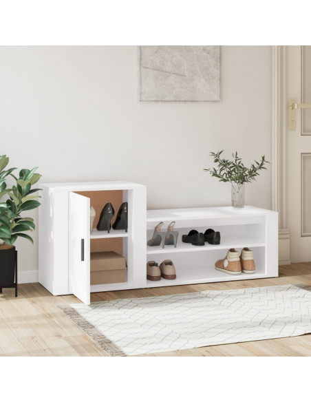 Scarpiera Bianca 130x35x54 cm in Legno Multistrato