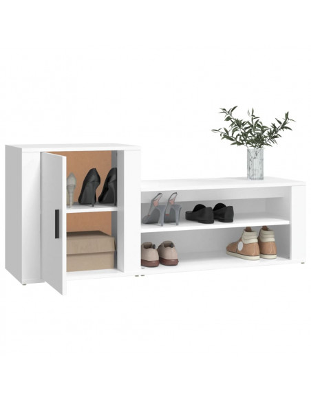 Scarpiera Bianca 130x35x54 cm in Legno Multistrato