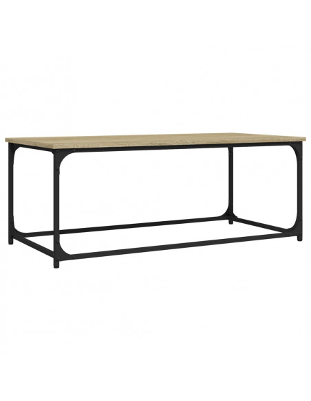 Tavolino Rovere Sonoma 102x50x40 cm Legno Multistrato e Ferro