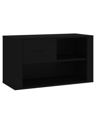 Scarpiera Nera 80x35x45 cm in Legno Multistrato