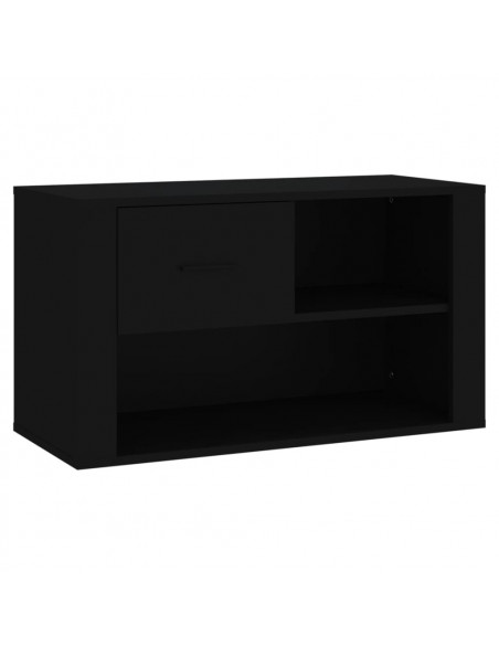 Scarpiera Nera 80x35x45 cm in Legno Multistrato