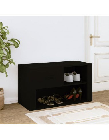 Scarpiera Nera 80x35x45 cm in Legno Multistrato