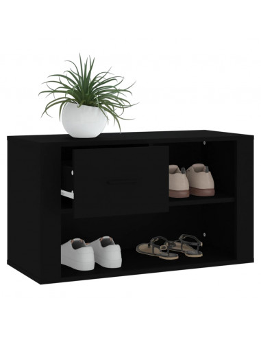 Scarpiera Nera 80x35x45 cm in Legno Multistrato