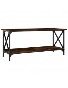 Tavolino Rovere Fumo 100x45x45 cm in Legno Multistrato e Ferro 2