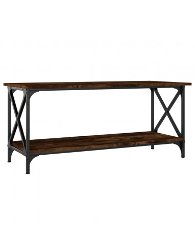 Tavolino Rovere Fumo 100x45x45 cm in Legno Multistrato e Ferro